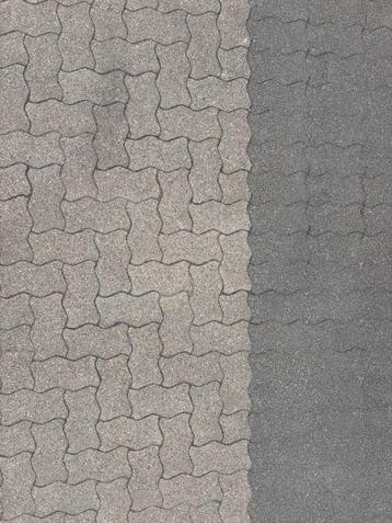 Gebruikte Sinpro profielstenen grijs / zwart 8cm, Ophalen of Verzenden, Gebruikt, Klinkers