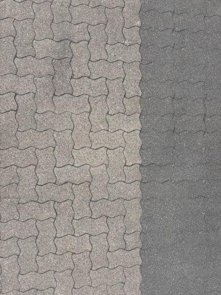 Gebruikte Sinpro profielstenen grijs / zwart 8cm, Tuin en Terras, Tegels en Klinkers, Ophalen of Verzenden