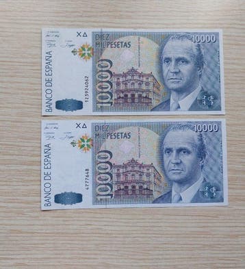 Spanje. - 2 x 10 000 Pesetas - 1992 - Sin Serie con serie -