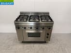 RVS Tecnoinox 6 Pits Gasfornuis met elektrische Oven 3 x 1/1, Ophalen of Verzenden, Gebruikt