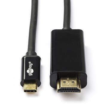 USB C naar HDMI kabel | Goobay | 1.8 meter (4K@60Hz), Verzenden, Nieuw
