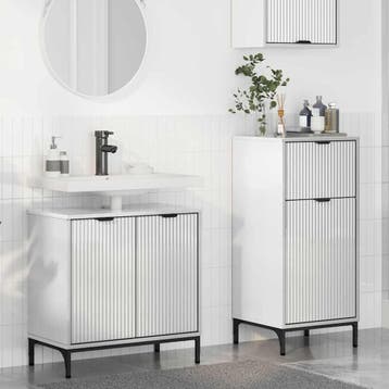 vidaXL Badkamermeubelset 2 st Hoogglans wit 39,5 x 36 x 88, Verzenden, Nieuw, Overige typen