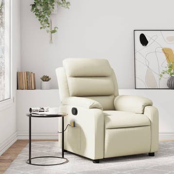 vidaXL Massagestoel van kunstleer in crèmekleur, Verzenden, Nieuw