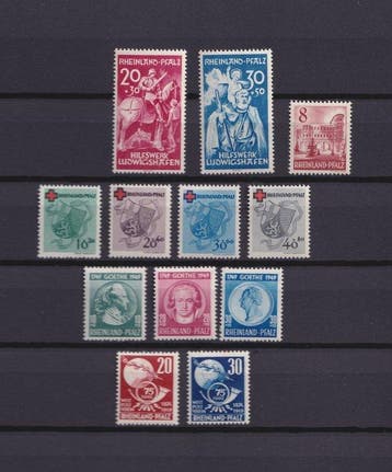Duitsland 1948/1949 - Rijn-Palts-Staat, postzegelverzameling, Gestempeld
