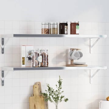 vidaXL Plankdragers 4 st 30x2,5x15,5 cm roestvrijstaal, Huis en Inrichting, Woonaccessoires | Wandplanken en Boekenplanken, Verzenden