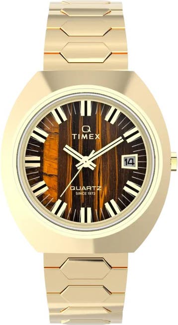 Timex TW2Y45200 Q Timex 1972 Time Machine Reissue horloge, Overige merken, Staal, Verzenden, Polshorloge
