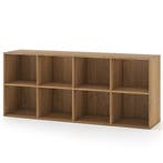 LIVSK Boekenkast - 8 Open Vakken - Versterkt Hout - Kantelbe, Verzenden, Nieuw