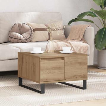 Salontafel eiken 55x55cm | Retourdeal 34% Korting, 50 tot 100 cm, Vierkant, Zo goed als nieuw, Modern