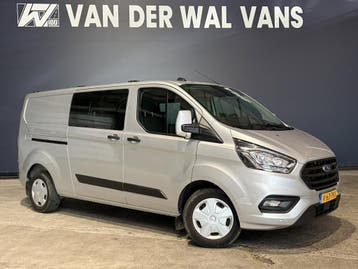 Ford Transit Custom 2.0 TDCI 131pk L2H1 Dubbele Cabine Euro6, Stof, Gebruikt, Dealer onderhouden, Ford