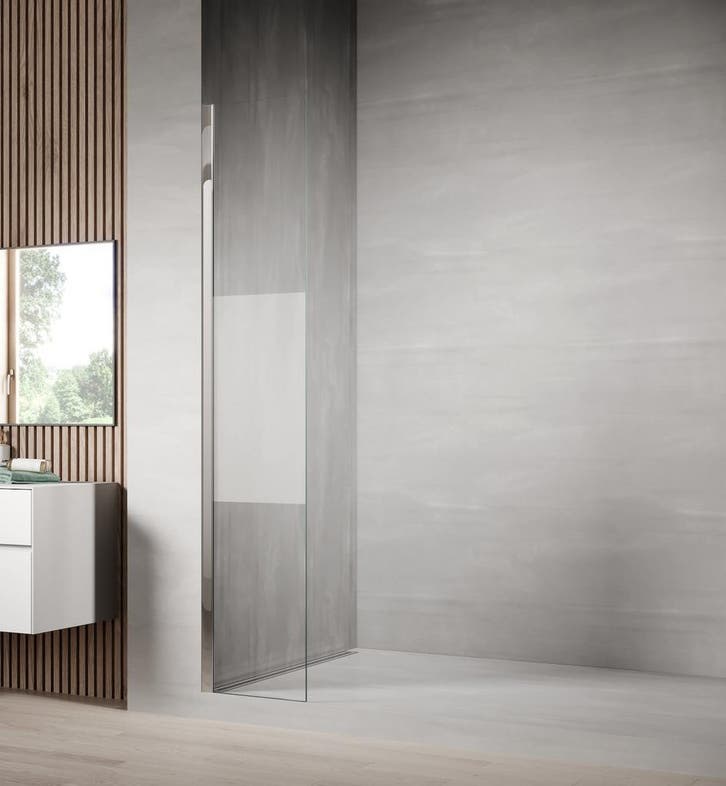 Douchewand Florida 30 x 200 cm Chroom – Inloopdouche 8 mm, Doe-het-zelf en Verbouw, Sanitair, Nieuw, Douche, Verzenden