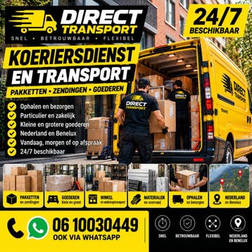 Transport of Koerier | Vandaag Nog | 24/7 Beschikbaar