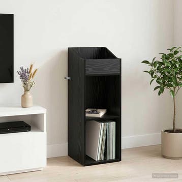 vidaXL Platenkast Zwart eiken 36 x 36 x 95,5 cm Bewerkt hout, Huis en Inrichting, Verzenden, Nieuw