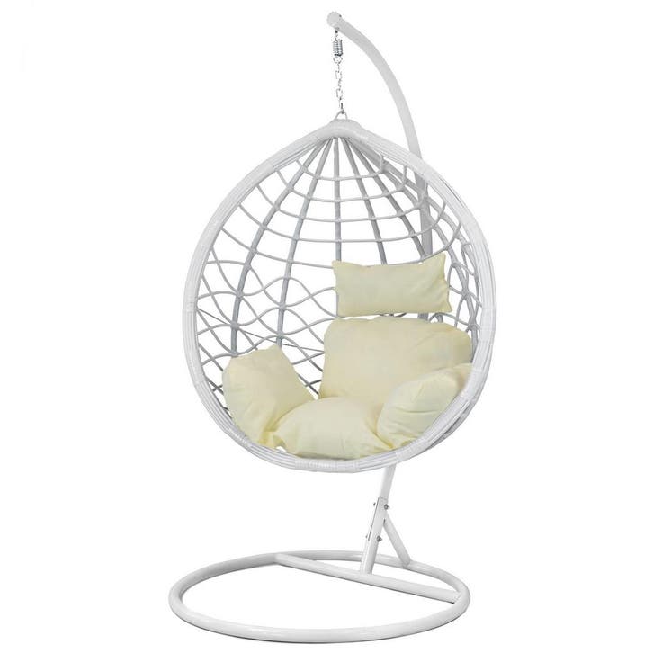 Hangstoel Ei Wit | Stalen Frame | Scherpe Prijs, Tuin en Terras, Hangmatten, Met standaard, Binnen, Nieuw, Eenpersoons, Ophalen of Verzenden