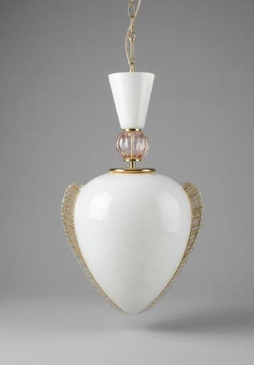 Plafondlamp - Opaline glas - Murano vintage kroonluster