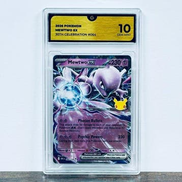 Pokémon Graded card - Mewtwo ex 064- 30th Anniversary –, Nieuw