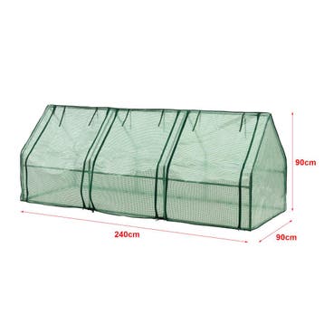 [en.casa] Tuinkas Höflein kweekkas 240x90x90 cm groen, Verzenden, Nieuw