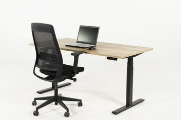Zit sta bureau YOUP02 zwart eiken 120x80, Ophalen of Verzenden, Nieuw in verpakking