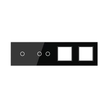 Livolo | Zwart | 1+2+SR+SR | Glasplaat | Combinatie, Ophalen of Verzenden, Nieuw