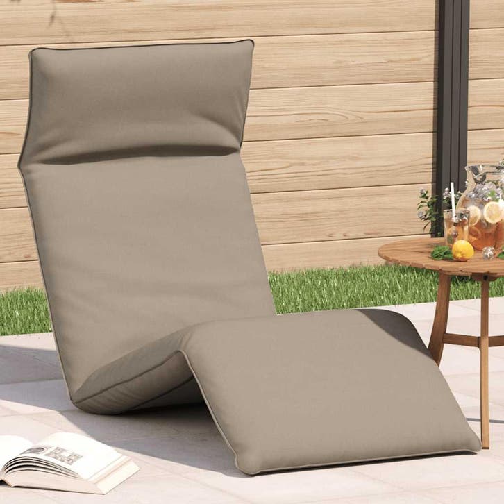 vidaXL Ligstoel inklapbaar 175x54x8,5 cm oxford stof taupe, Tuin en Terras, Ligbedden, Nieuw, Verzenden