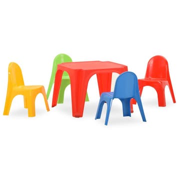 vidaXL Kindertafel en stoelenset PP, Verzenden, Nieuw