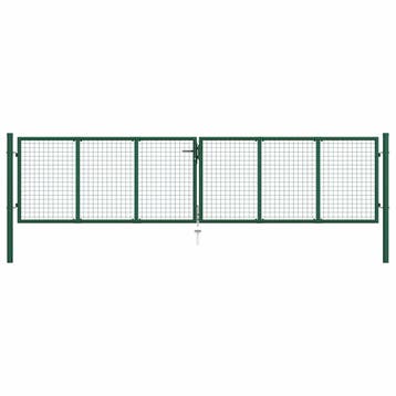 vidaXL Tuinhek van gaas staal 400x75 cm groen, Verzenden, Nieuw