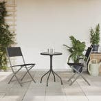 vidaXL 3-delige Tuinset staal zwart, Verzenden, 3 zitplaatsen, Nieuw, Rvs
