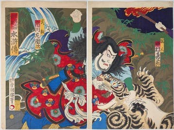 Kunisada III / Kchr — Wu Song doodt de tijger op