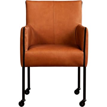 Leren eetkamerstoel More - Rancho Cognac (cognac) - Poten, Nieuw, Leer, Ophalen of Verzenden, Bruin