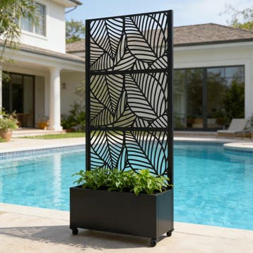 Tuinscherm Surnskoki met plantenbak 190x82x38 cm antracietgr, Verzenden, Nieuw