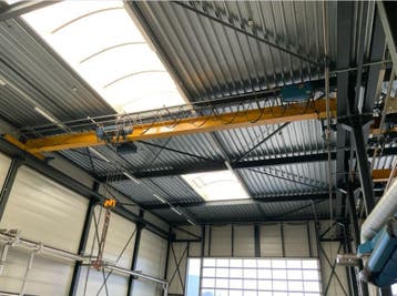 Demag enkelligger bovenloopkraan ± 12.105 mm x 5t 001461U, Doe-het-zelf en Verbouw, Gereedschap | Overige machines, Ophalen, Gebruikt