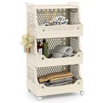 LIVSK Rolkoffer voor de Was - Stapelbaar met 2 Open Vakken -, Verzenden, Nieuw