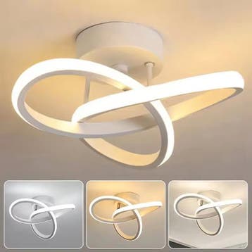 Ronde Moderne LED Plafondlamp Zwart/Wit/Zilver – Rond Design, Huis en Inrichting, Lampen | Plafondlampen, Verzenden, Nieuw