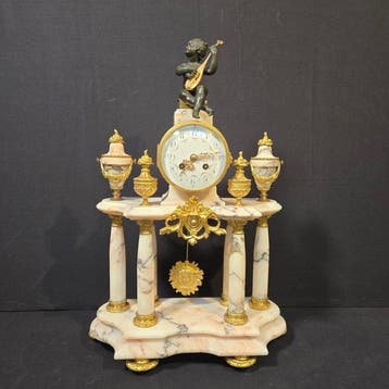 Portico klok Empire Brons, Marmer, Glas - 1850-1900 - Grote