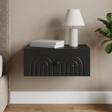 vidaXL Wandbeugel Bedkast Zwart 49 x 34,5 x 20 cm Bewerkt, Minder dan 45 cm, Verzenden, Nieuw, Minder dan 55 cm