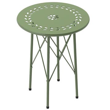 Kleine Ronde Bijzettafel, Tuintafel, Met Bloemen- En Bladpat, Verzenden, Nieuw