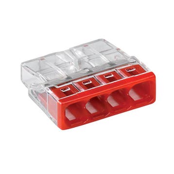 WAGO verbindingsklem / Lasklem | 4 aderig | 0.2-2.5mm², Doe-het-zelf en Verbouw, Elektra en Kabels, Ophalen of Verzenden, Nieuw