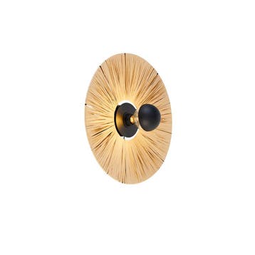 Landelijke wandlamp zwart met touw 45 cm - Leia, Verzenden, Nieuw
