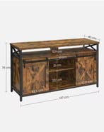 Industrieel TV-Lowboard 147×40×76 cm –Stalen Frame en Planke, Huis en Inrichting, Kasten | Overige, Verzenden, Nieuw