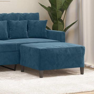 vidaXL Voetenbank 70x55x41 cm fluweel blauw, Huis en Inrichting, Banken | Voetenbanken en Poefen, Verzenden, Nieuw