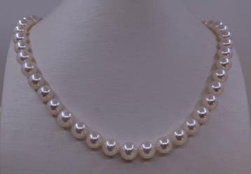 Halsketting 9×9,5 mm Akoya parels, Nieuw
