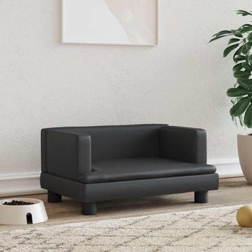 vidaXL Hondenmand 60x40x30 cm kunstleer zwart, Dieren en Toebehoren, Verzenden, Nieuw