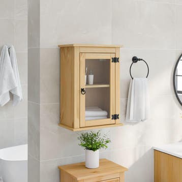 vidaXL Badkamerwandkast Corona 45x27x64,5 cm massief, Verzenden, Nieuw, (Half)hoge kast, Minder dan 100 cm