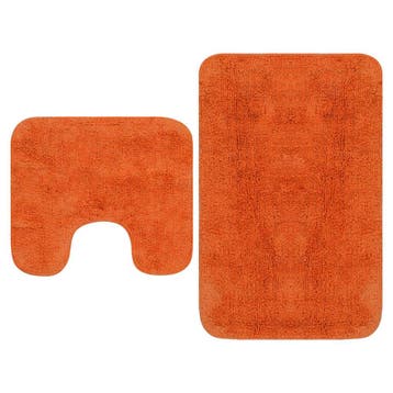 vidaXL Badmattenset stof oranje 2-delig, Verzenden, Nieuw, Oranje