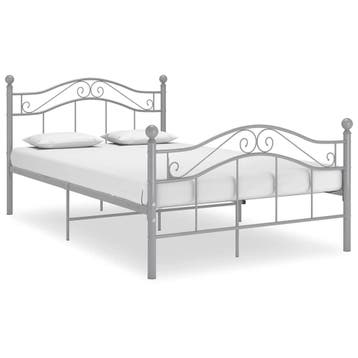 vidaXL Bedframe metaal grijs 120x200 cm, Verzenden, Nieuw, Twijfelaar, 120 cm