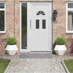 vidaXL Plantenbak 2 pcs Wit 50 x 50 x 40 cm Staal, Verzenden, Minder dan 60 cm, Nieuw, Metaal