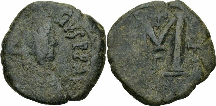 Byzanz Justinus I Follis Constantinopolis 522-527 Stern K..., Postzegels en Munten, Munten | Europa | Niet-Euromunten, Verzenden
