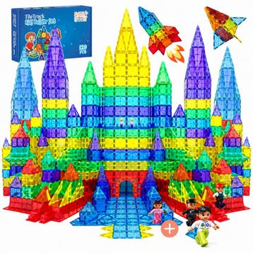 Magnetic tiles - XL 129 stuks - Magnetische tegels -, Kinderen en Baby's, Ophalen of Verzenden, Zo goed als nieuw