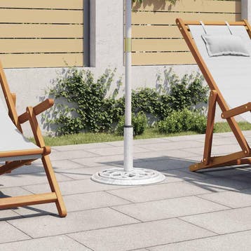 vidaXL Parasolvoet 44x44x31 cm gietijzer wit, Verzenden, Nieuw, Minder dan 1 meter, Parasolvoet
