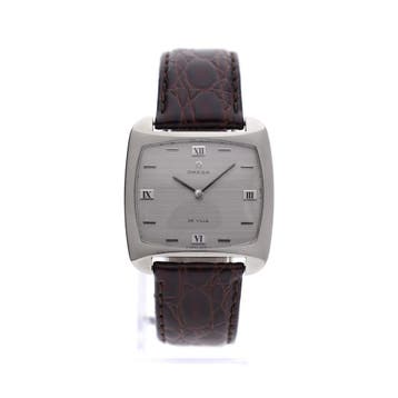 Omega De Ville TV 111.100 Cal. 620; Vintage Horloge, Overige merken, Polshorloge, Ophalen of Verzenden, Leer