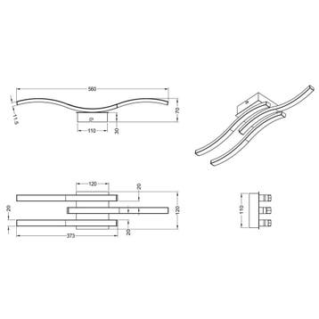 LED Plafondlamp - Plafondverlichting - Trion Ritonu - 15W -, Huis en Inrichting, Ophalen of Verzenden, Nieuw, Metaal, Overige fittingen